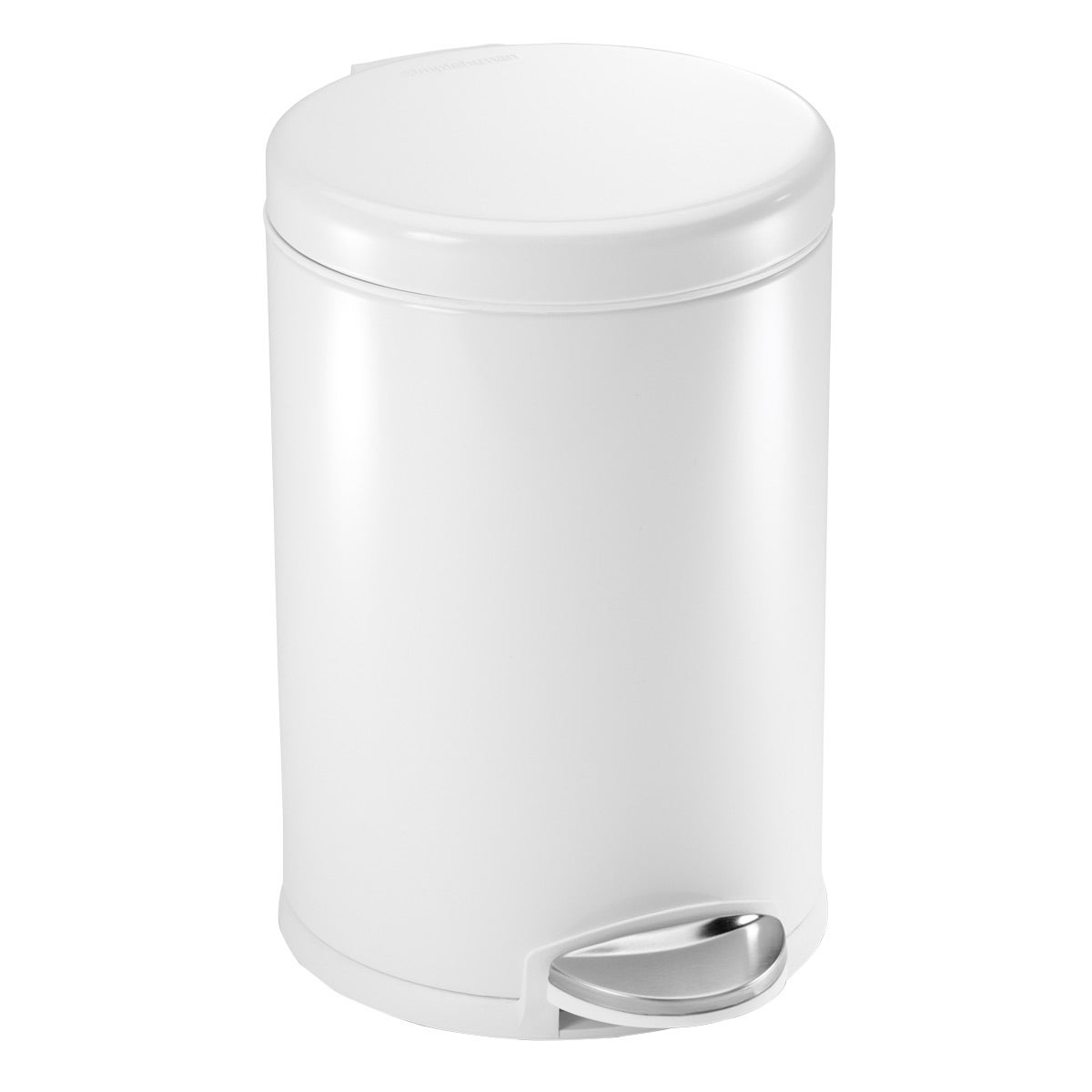 simplehuman White 1.2 gal. Round Step Trash Can | The Container Store