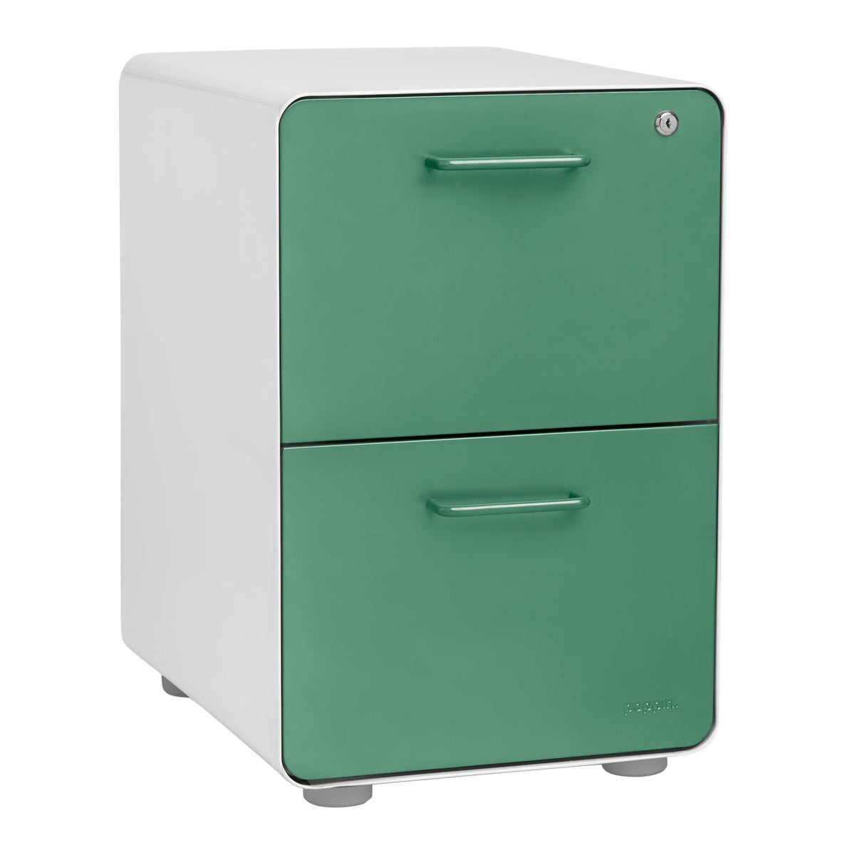 Poppin Sage 2 Drawer Stow Locking Filing Cabinet The Container Store