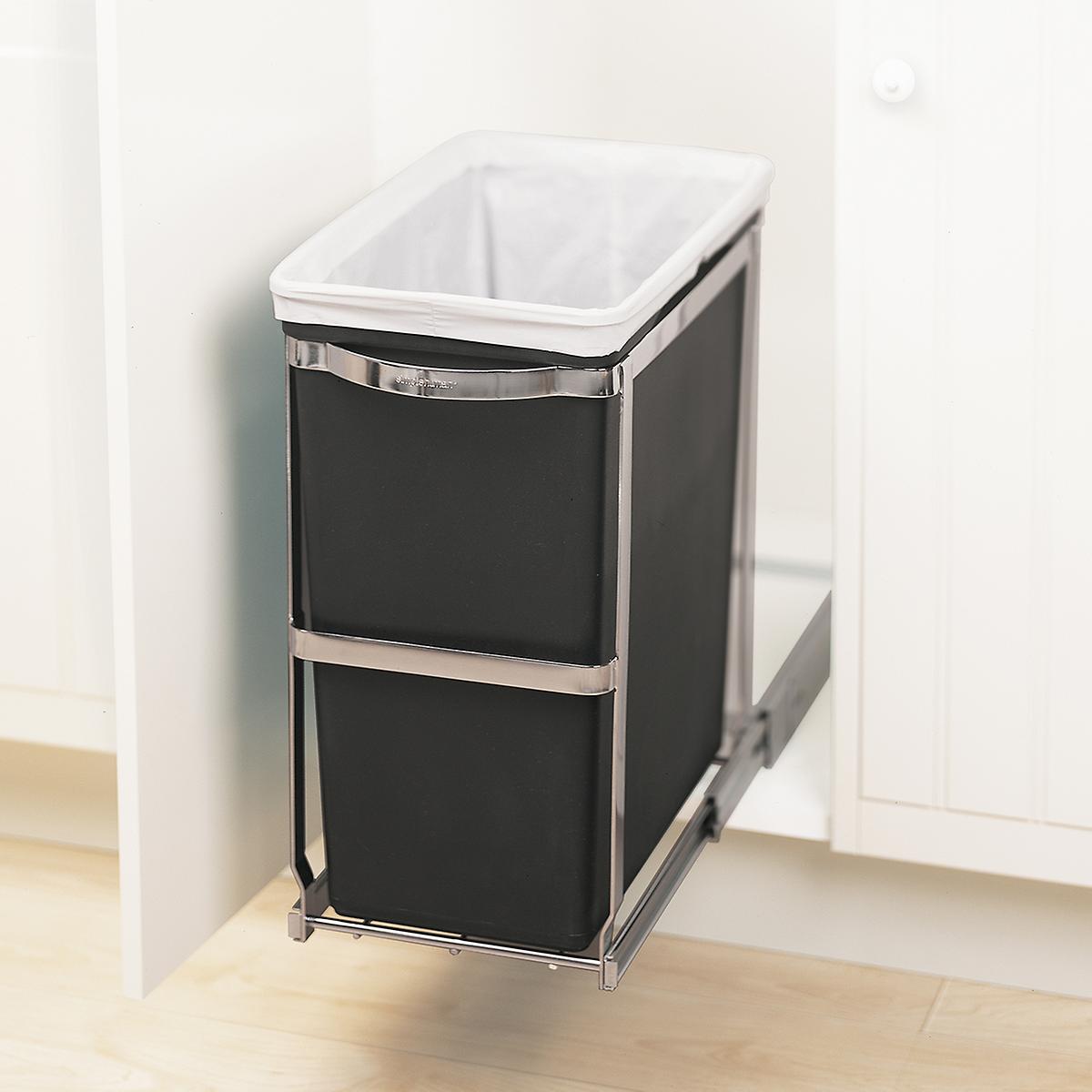 Pull Out Trash Can Simplehuman Black 8 Gal Under The Counter