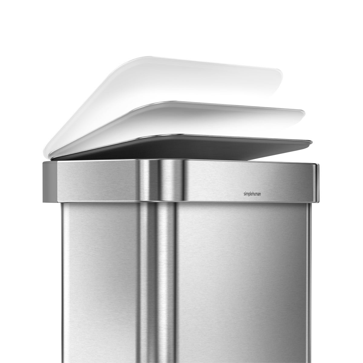 simplehuman Stainless Steel 12 gal. Rectangular Trash Can with