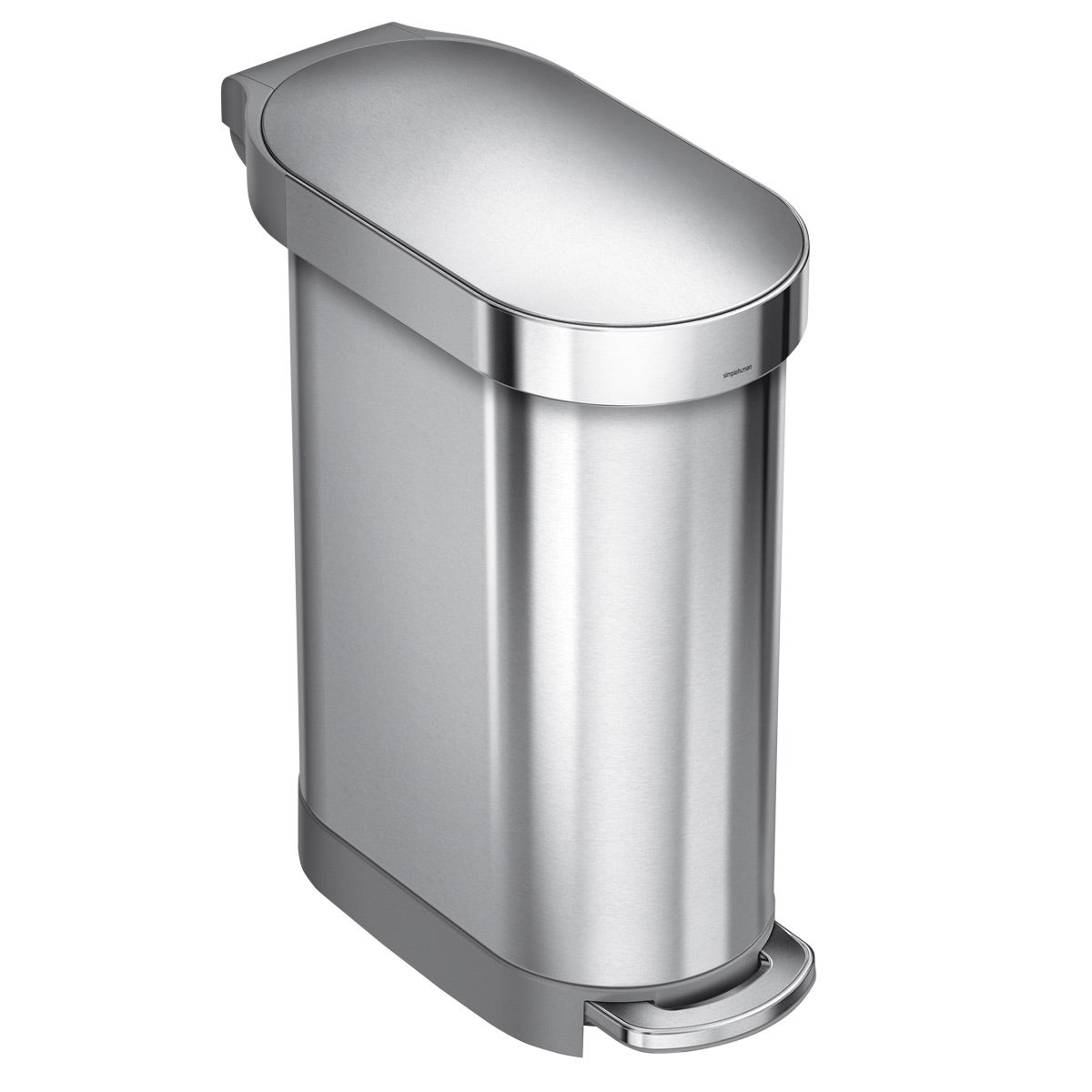 13 gal. Slim Trash Can, White