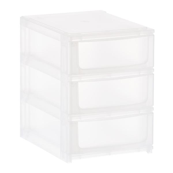 The Container Store 3-Drawer Shimo Small Stacking Organizer - Translucent - 7-5/8 x 10-3/8 x 10-3/8 H - Each