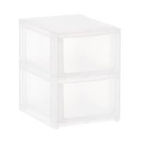 Shimo Small 2-Drawer Stacking Organizer Translucent