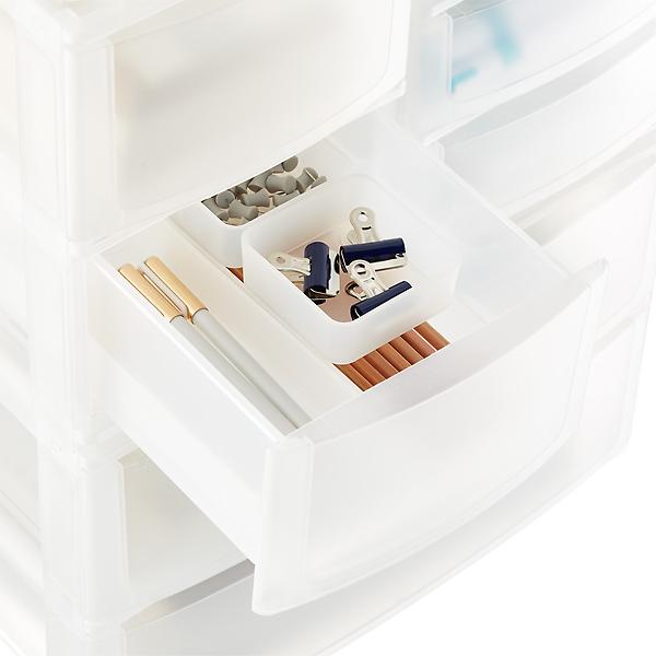 The Container Store 3-Drawer Shimo Small Stacking Organizer - Translucent - 7-5/8 x 10-3/8 x 10-3/8 H - Each