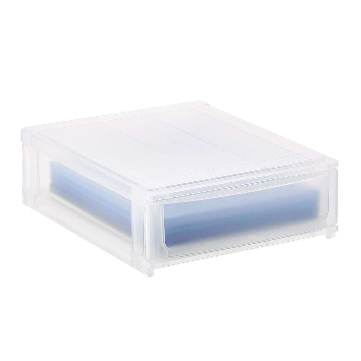 The Container Store 7-5/8 x 10-3/8 x 10-3/8 2-Drawer Shimo Small Stacking Organizer - Translucent - Each