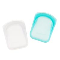 stasher Silicone Pocket-Size Clear/Aqua Pkg/2
