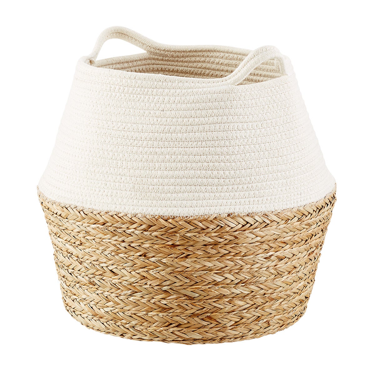 Large Seagrass Basket in Natural//White