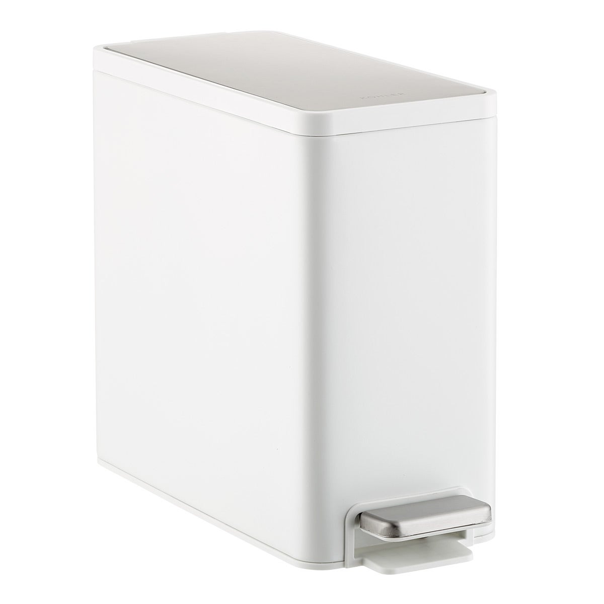 Kohler 2 5 Gal Slim White Stainless Steel Wastebasket The Container Store