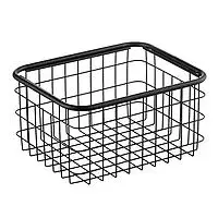Deep Medium Urban Stackable Wire Basket Black