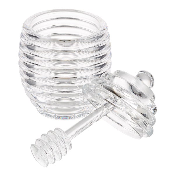 ONTUBE Ceramic Honey Pot With Dipper And Round Crystal Lid, Honey Jar Container Dispenser For Home Kitchen, 12oz (Silver) In Kenya | Honey Jars