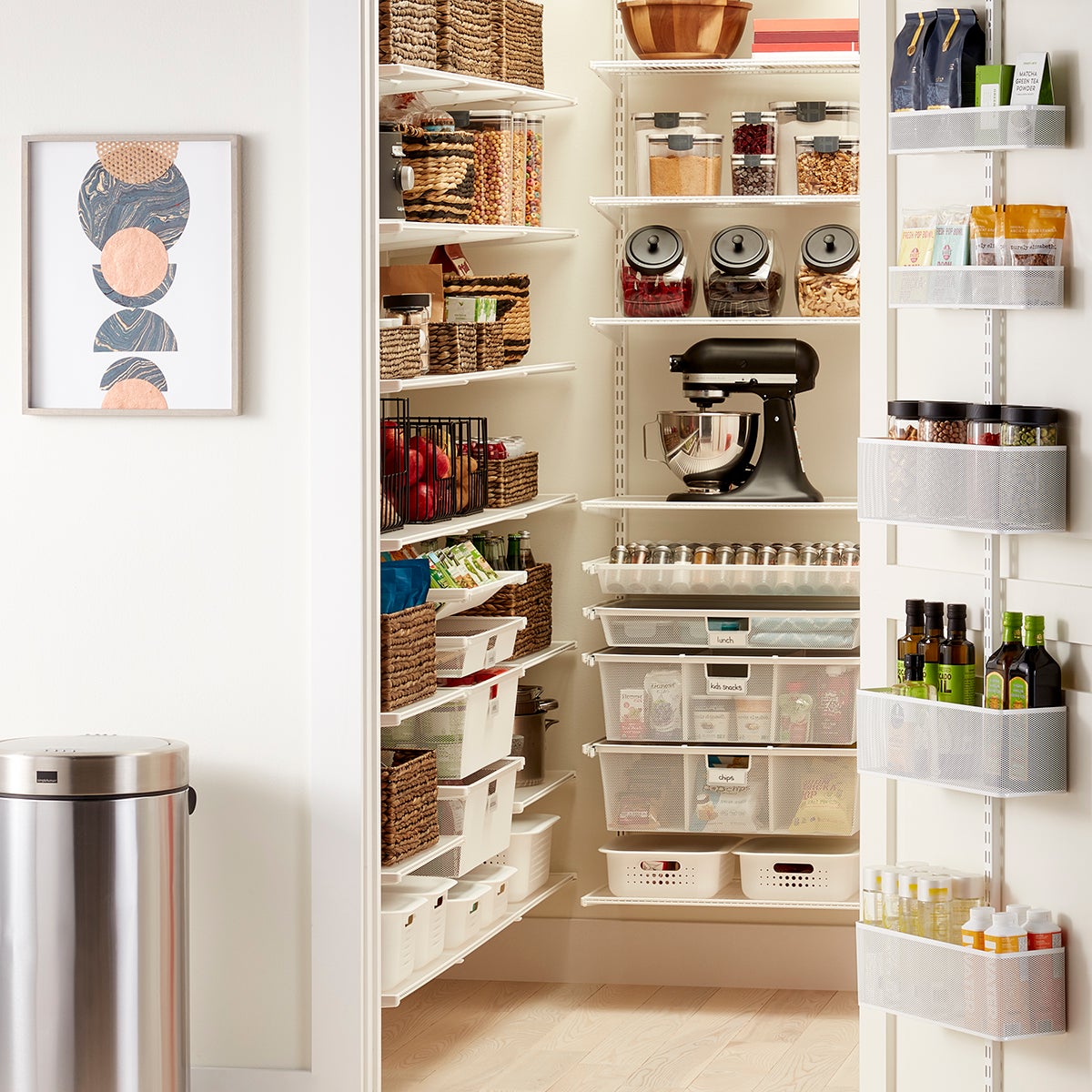 Corner Walk-In Pantry for Kitchen Storage