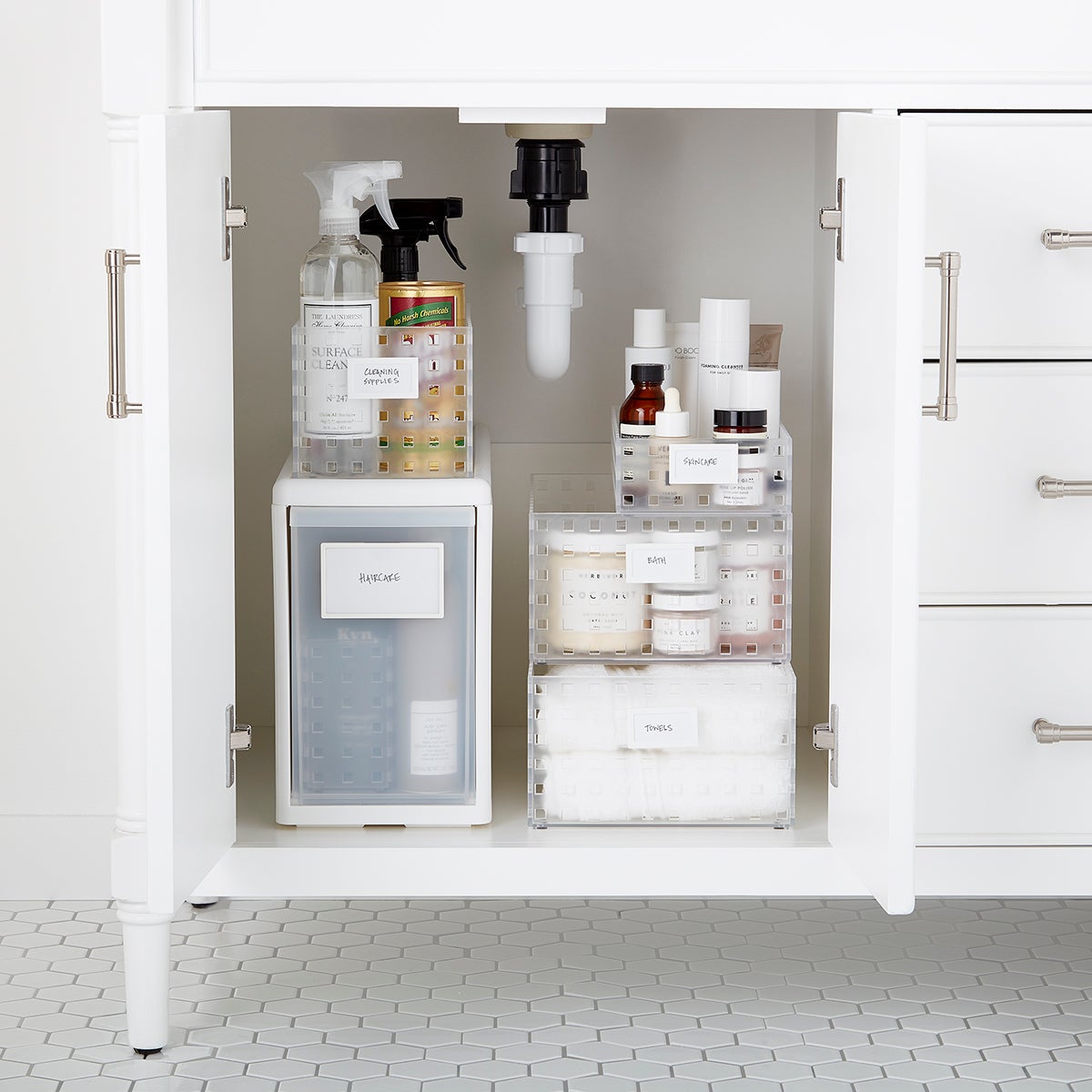 Stackable Under Sink Organization Starter Kit