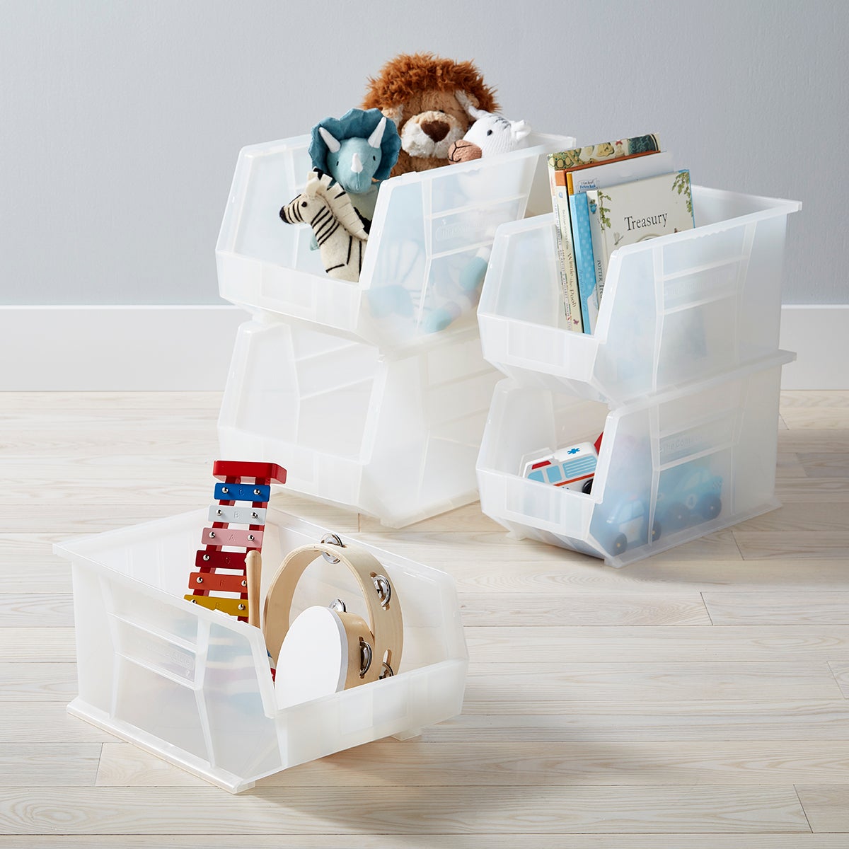 Utility Medium Stackable Plastic Bins The Container Store