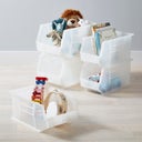 Utility Narrow Stackable Plastic Bins