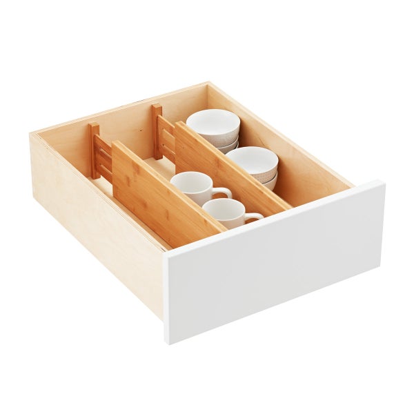 mDesign Bamboo Drawer Organizers (Set of 2)