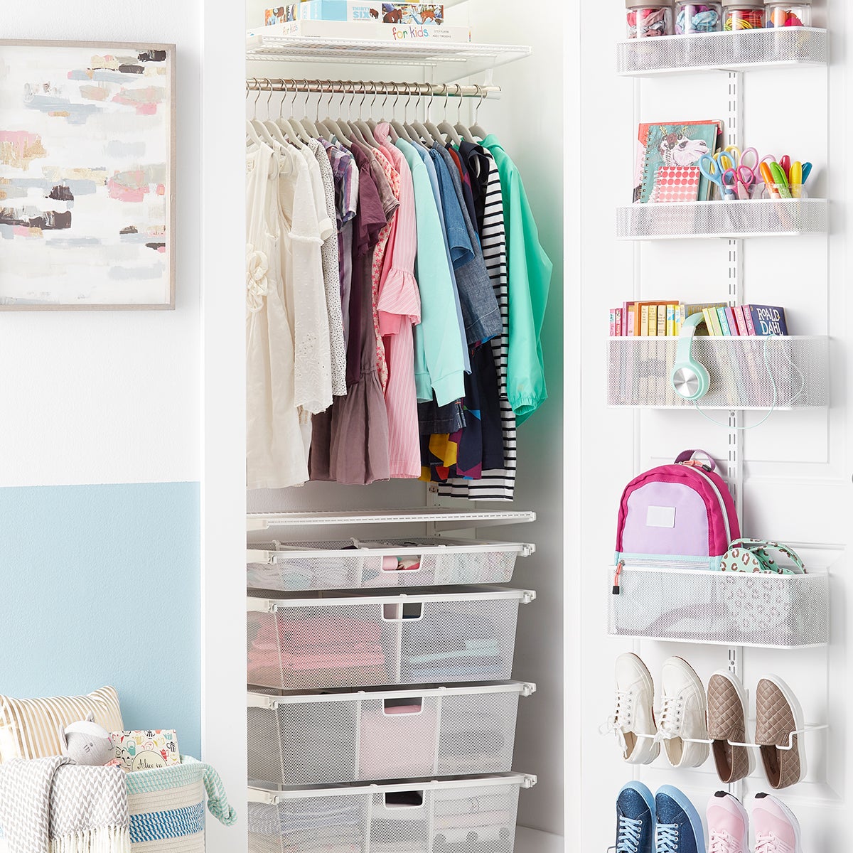 Elfa Classic 2 Closet with Door Wall Rack The Container Store