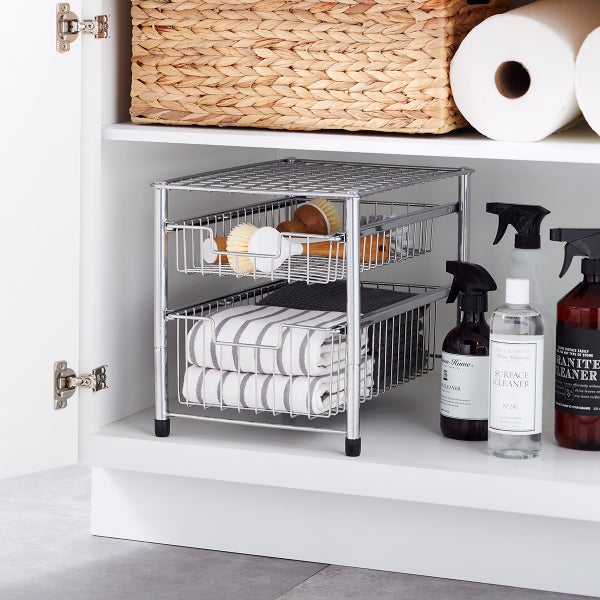 slide out under sink organizer