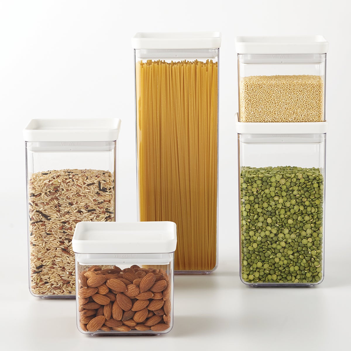 5 Piece White Modular Canister Set The Container Store