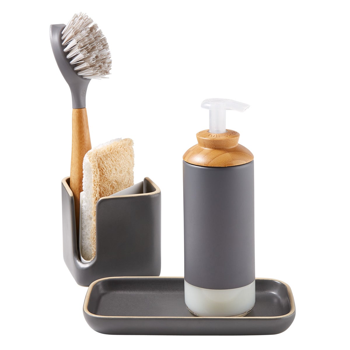Full Circle Modular Ceramic Sink Caddy The Container Store