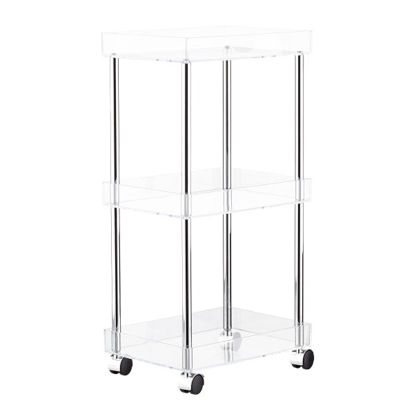 3-Tier Acrylic Rolling Cart