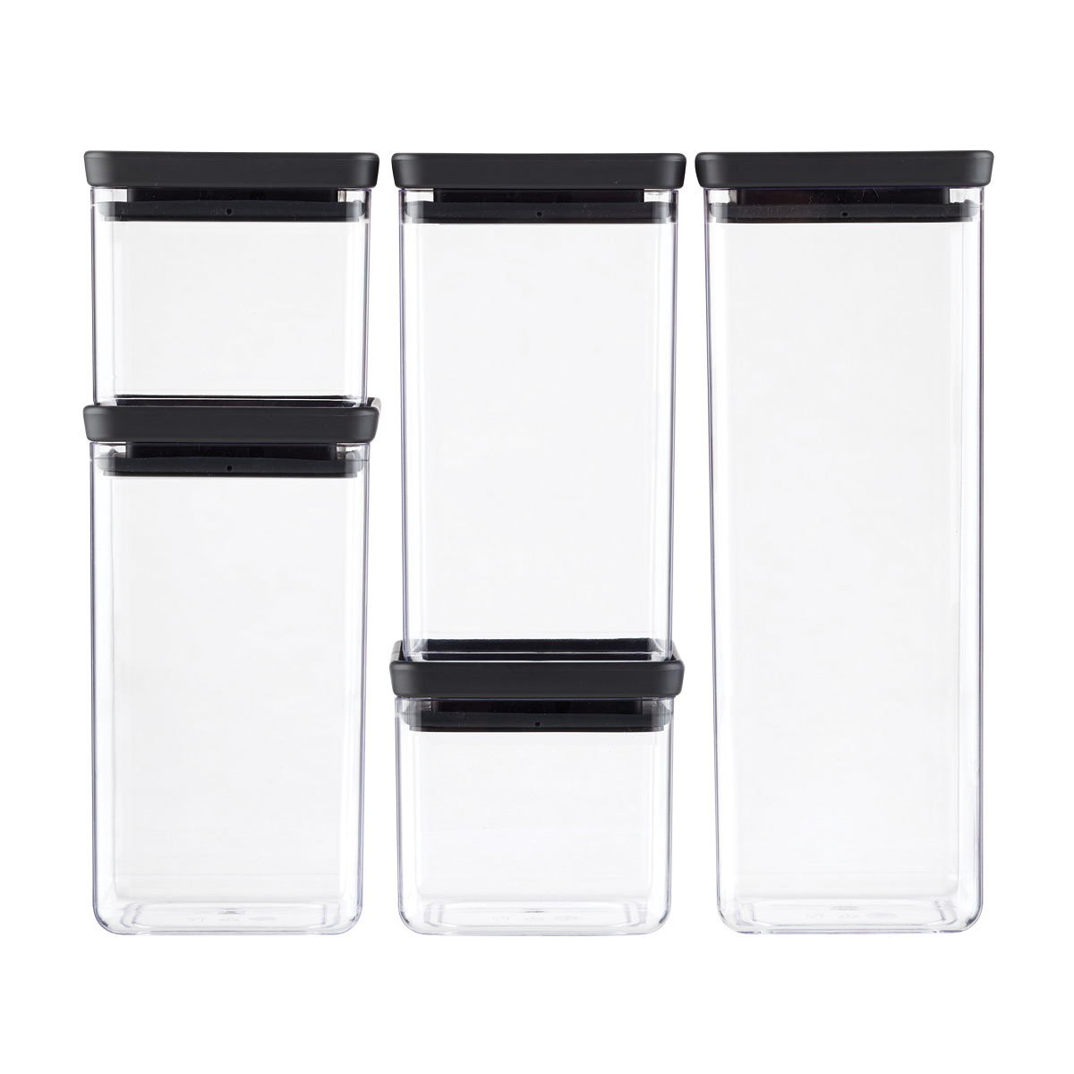 OXO SoftWorks POP Container Set Clear/White (5PC), Plastic