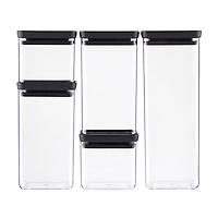 The Container Store 5-Piece Modular Canister Set Graphite