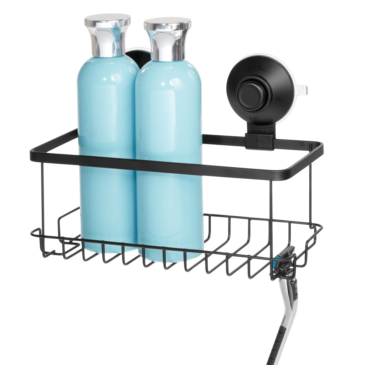 IDESIGN Everett Push Lock Suction Shower Caddy in Satin 23592CX - The Home  Depot