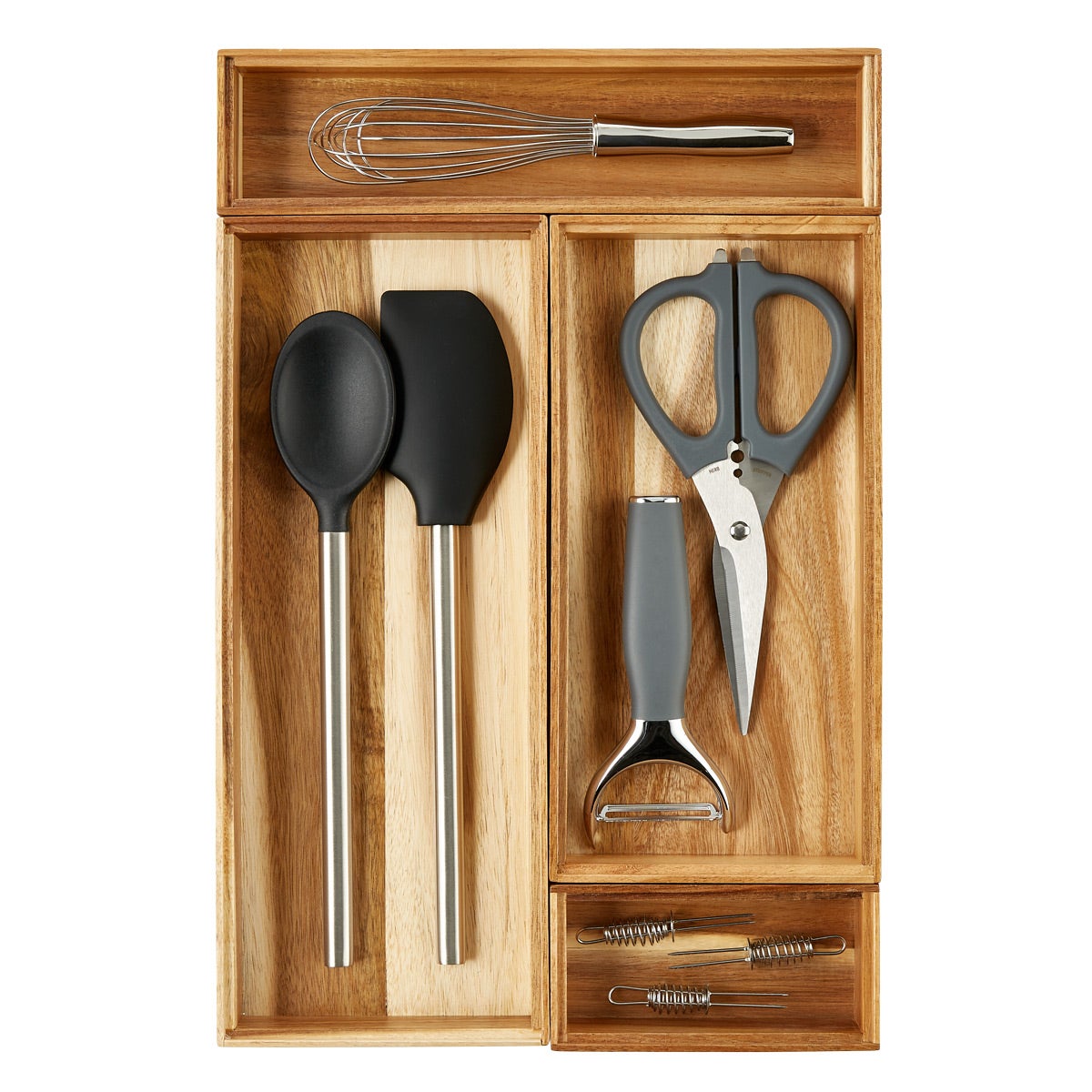 12" x 18" Acacia Drawer Organizer Starter Kit The Container Store