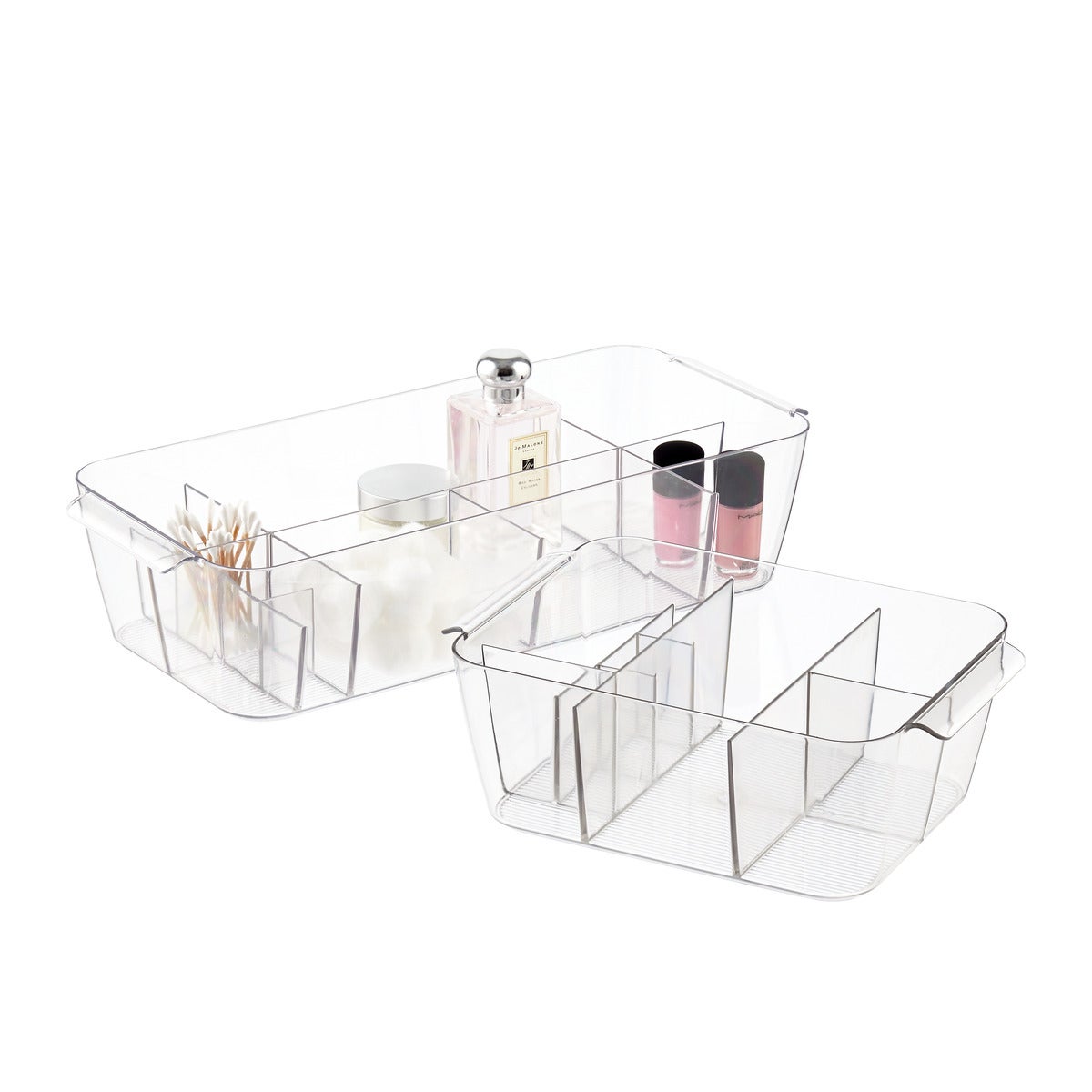 iDesign Linus Small Divided Makeup Bin The Container Store
