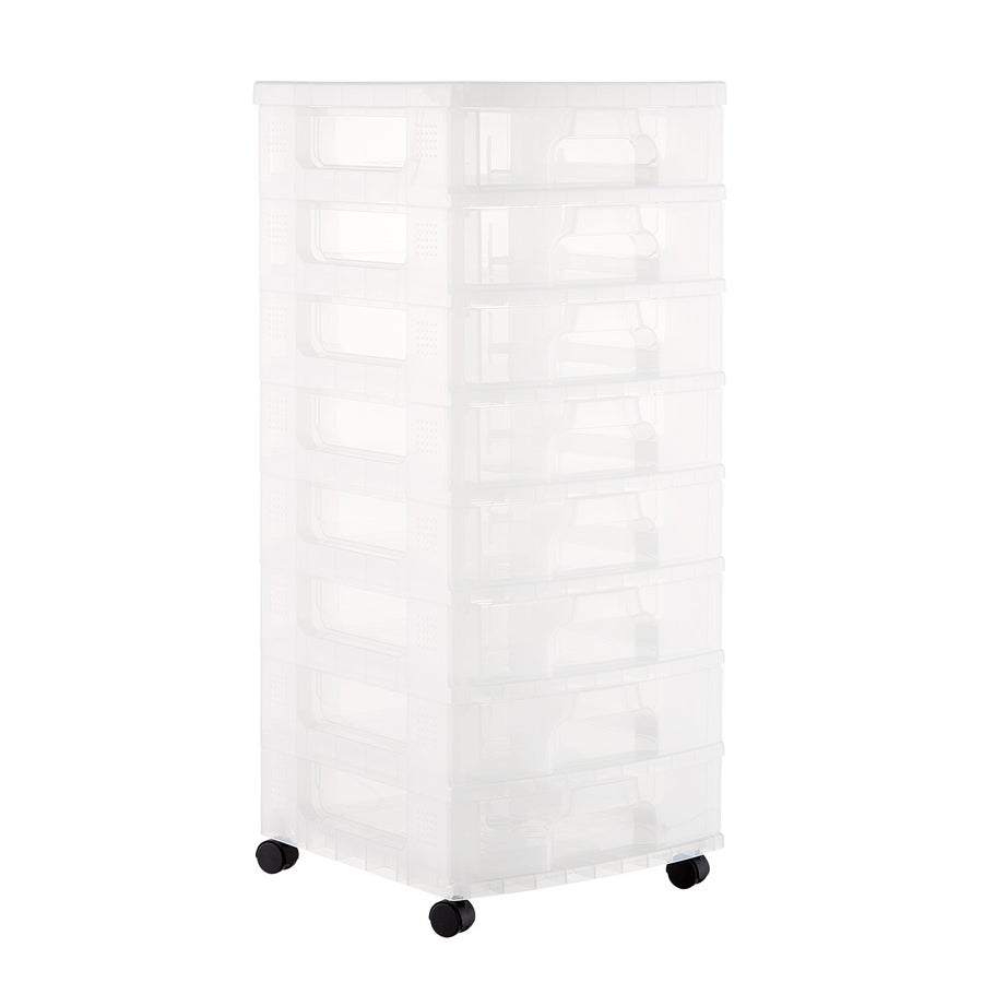 clear rolling storage cart