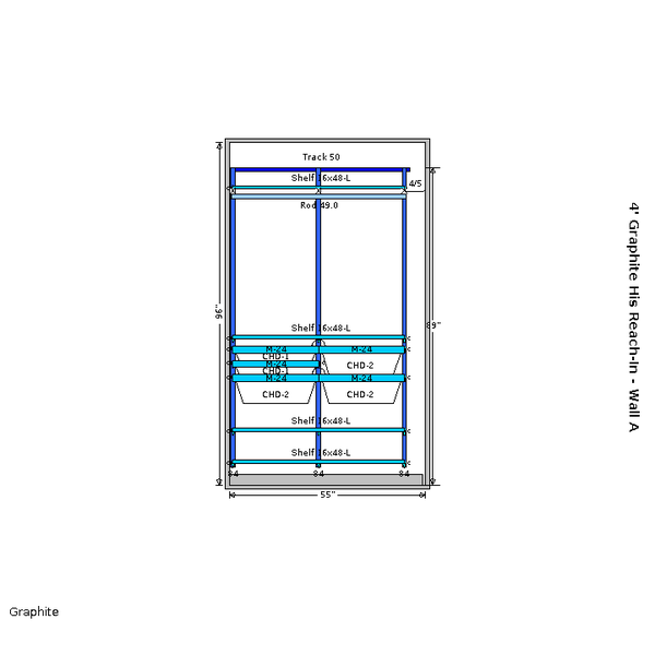 Elfa Classic 4' Graphite Closet