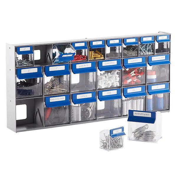 Tip Out Bin with 6 Compartments for Parts Storage - Plastic
