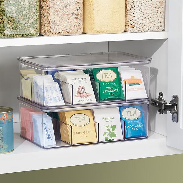 Plastic Tea Bag Organizer Bins Box, Tea Storage Container for Kitchen –  Lifewitstore