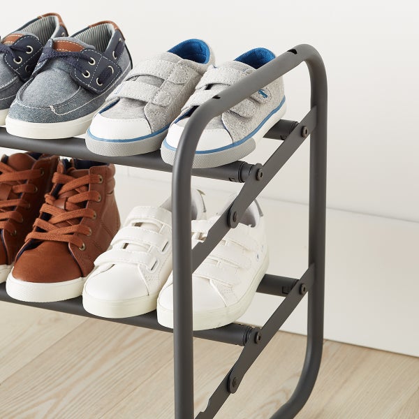 2-Tier Expandable Shoe Rack with Pivoting Bars