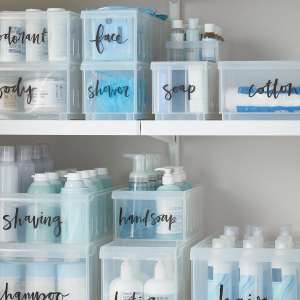 Clear Stackable Plastic Storage Bins