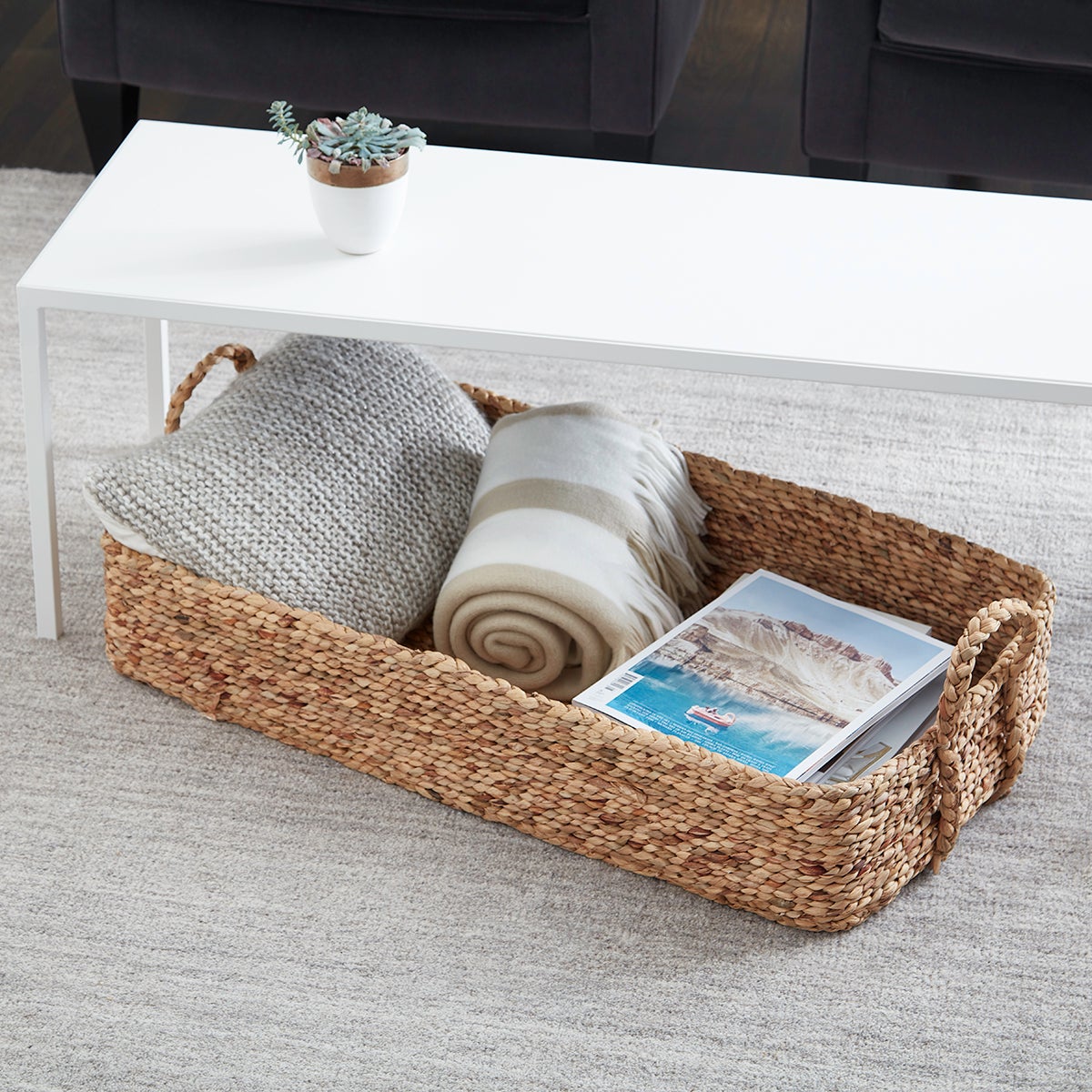 Water Hyacinth Natural Weave Coffee Table Under Bed Bin The