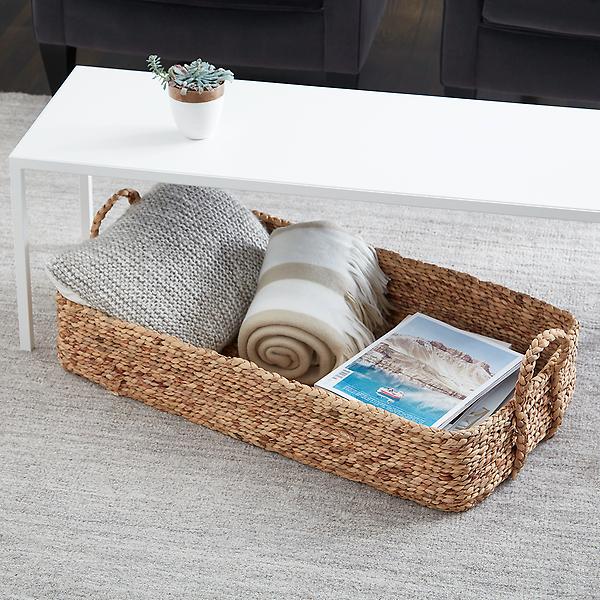 Water Hyacinth Natural Weave Coffee, Storage Basket Under Coffee Table