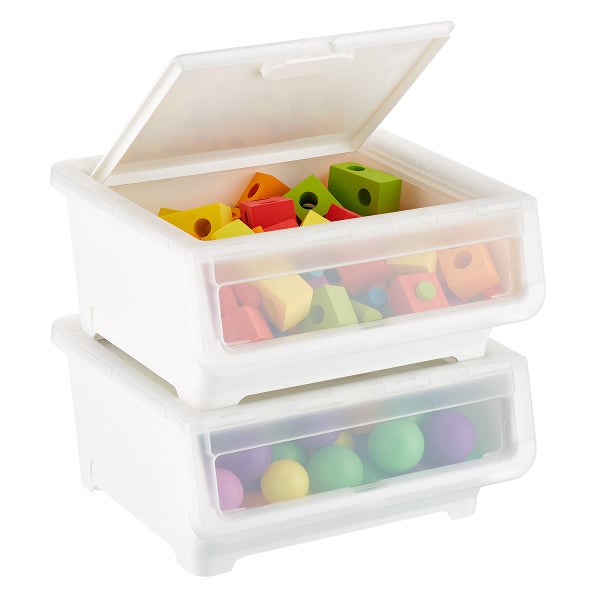 Short Picking Bin with Dual Open Lid