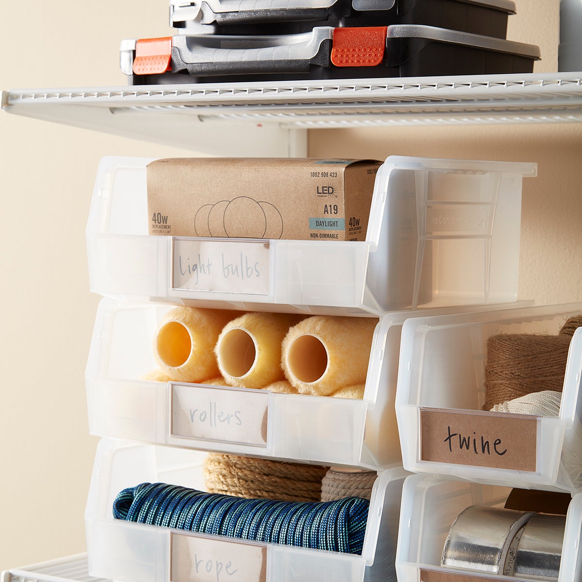 Utility Wide Stackable Plastic Bin