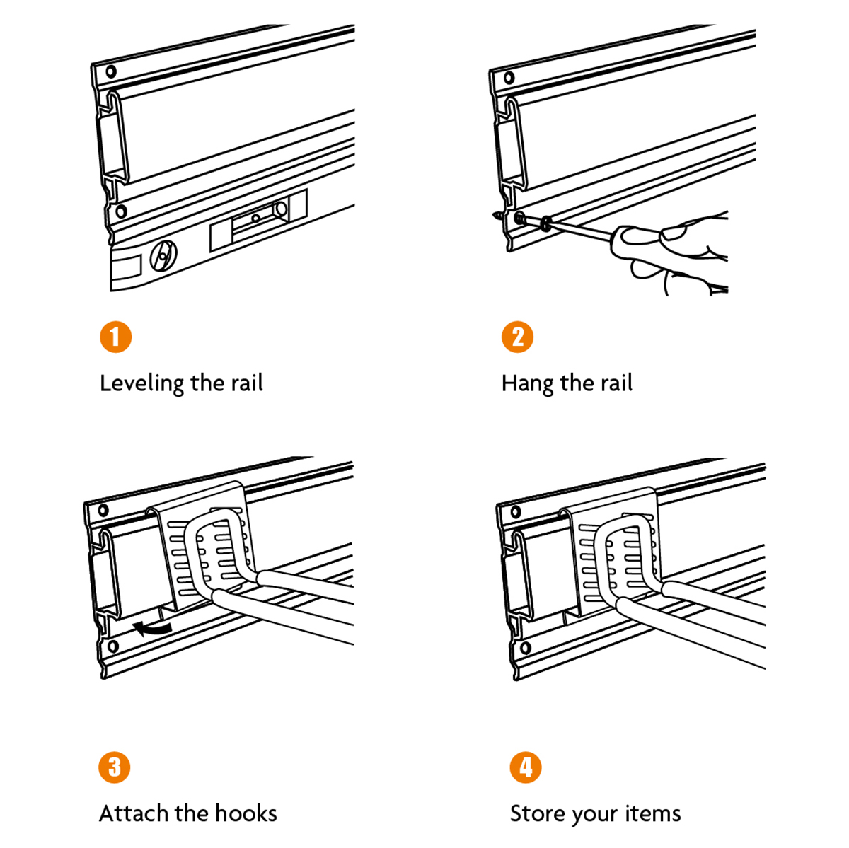 Garage Details about   Stor All Solutions Stor-Trax Storage Rail System 3X Single L Hook 