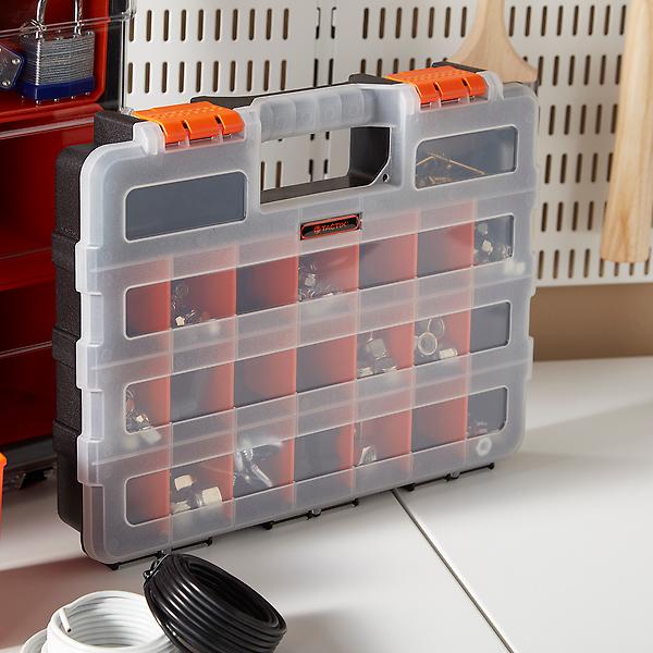 Tool Box, Plastic Tool Box with Removable Tool Tray,Organizer and Storage  for Tools,Parts,Toys 