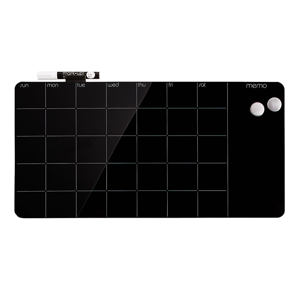 Three by Three Monthly Glass Magnetic Dry Erase Board | The Container Store