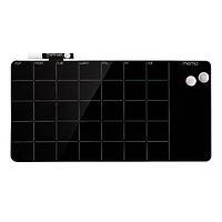 ThreeByThree Seattle Monthly Glass Magnetic Dry Erase Board Black
