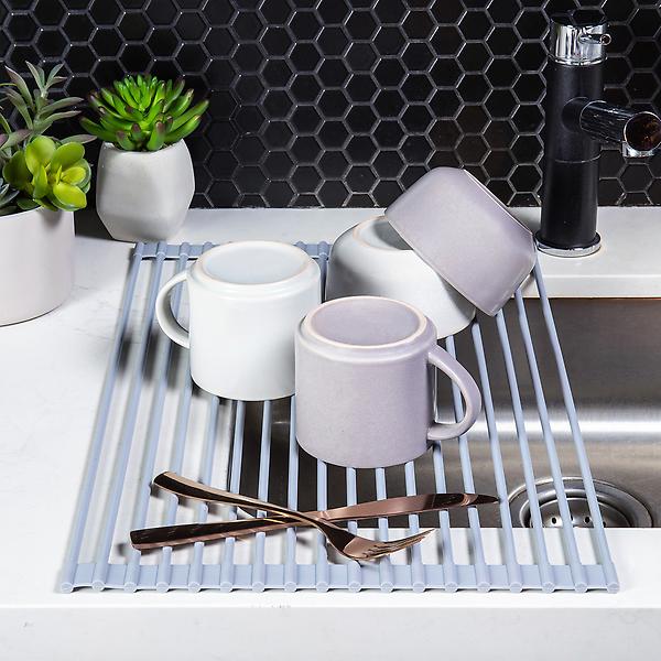 Kitchen Roll up Sink Dish Drying Rack, Dish Drainer, Stainless