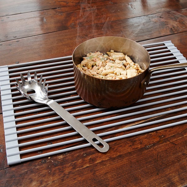Roll Up Over-the-Sink Dish Drying Rack – 18.5x9 Inches, Stainless Steel, 12-Tube Tier, Gray