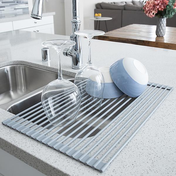  Roll Up Dish Drying Rack Over The Sink with Utensil