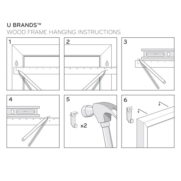 U-Brands White & Natural Large Farmhouse Linen Bulletin Board