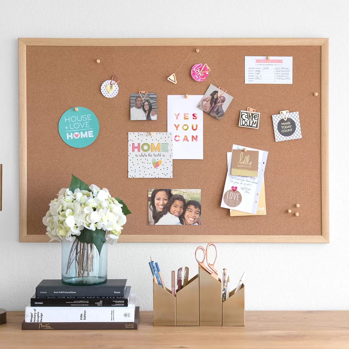 U-Brands Natural Cork Bulletin Boards with Birch Frame