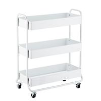 Large 3-Tier Rolling Cart White