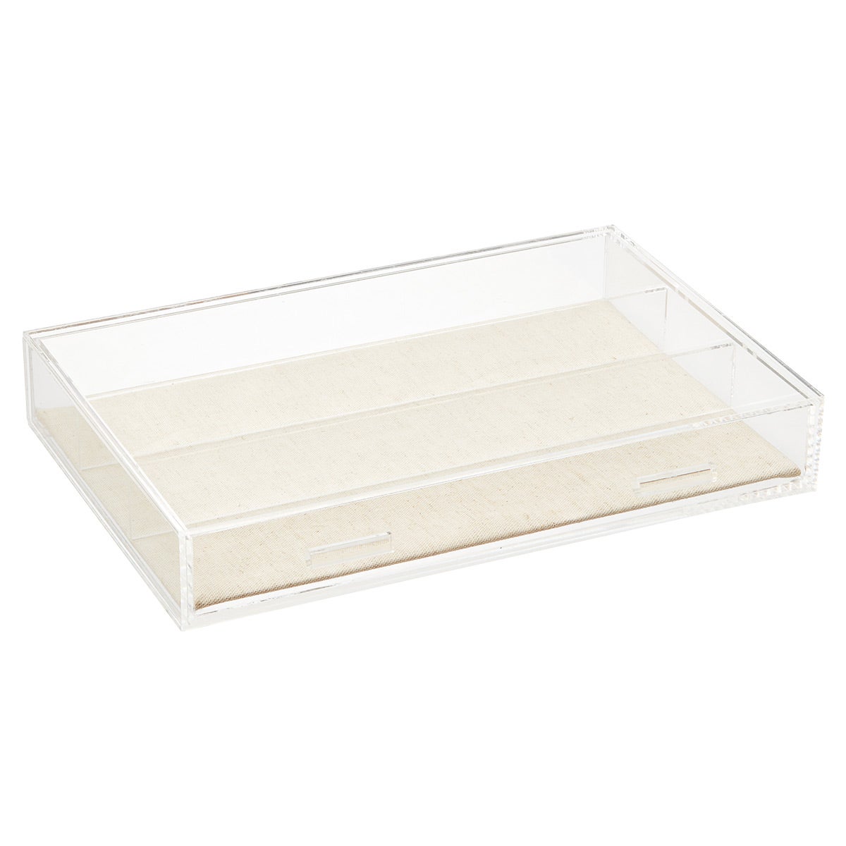 Luxe Acrylic Stacking Drawer Organizers Gold Trim Set of 5 | The Container Store